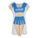 Fun Women Cheer Leader Bikini Cover-up T-shirt Tee Top Birthday Gift Pajamas