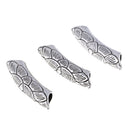 3 Pieces Alloy Vintage Pattern Curved Tube Bead Spacer Bead for Jewelry Making DIY Bracelet Necklace Bangle