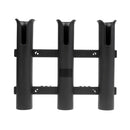 Black PP Plastic Triple 3 Rod Boat Fishing Rod Holder Rest Socket Mount Bracket Rack with Mounting Screws Hardware