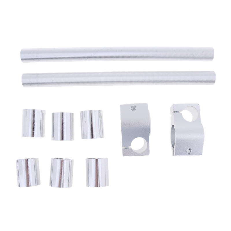 1 Set Silver Aluminum Motorbike Handle Bar Mount Adjustable Clip On Fork Tube 25/29/30mm