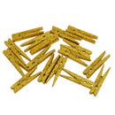 Multipurpose Mini Craft Pegs Wooden Sequins Clothespin Clips Scrapbooking Card Making DIY Pins Pack of 20PCS Gold