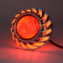 Universal Projector Dual Lens Red LED Angel Eye & Demon Eye Halo Headlight for Motorcycle