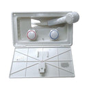 97022-A Artic White Compact Exterior Shower with Latch and White Knob