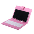 Protective USB Interface Keyboard Leather Case Cover Skin Compatible For Tablet PC 8" MID Pink