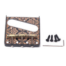 Black with Flower Design 3 Brass Saddles Guitar Bridge for Telecaster Guitar