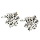 1 Pair Cufflinks Exquisite Unique Silver Snowflake Design Mens Cufflinks Christmas Gift