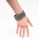 Vintage Crystal Rhinestone Tibetan Silver Wide Stretch Bracelet Bangle