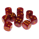 10pcs/Pack Plastic Six Sided Dice D6 for Party Bar Game Accessory Dark Red