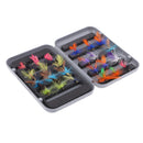 24pcs Fly Box + Mixed Fishing Flies Dry Nymph Buzzer Fly Fishing Lures with Artificial Feather