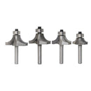6.35mm Shank Flush Trim Pattern Router Bit Cutter Woodworking Milling -4pcs
