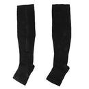 Open Toe Zipper Compression Socks Knee Stockings Black L/XL