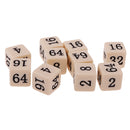 10 Pieces Opaque Six Sided Multiple Dice for TRPG Party Board Game Toys Beige