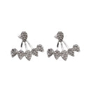 Fashion Peach Heart Shape Stud Earrings Crystal Rhinestone Wedding Jewelry