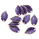 10pcs Purple Enamel Leaf Pendant DIY Charms Beads fit Necklace Bracelet