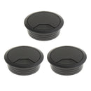3Pcs 60mm Computer Desk Table Grommet Cable Port Wire Hole Cover -Black
