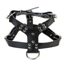 PU Leather Adjustable Chest Strap Dog Puppy Harness Safety Belt Pet Supplies Black