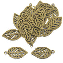 20pcs Antique Bronze Leaf Alloy Jewelry Making Charms Pendant
