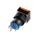 5 Pin 12V 19*19mm LED Light Mini Reset Switch for Contactor Yellow