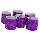 Generic 6PCS Hollow Snowflake Pattern Led Tealight Candle Holders Purple
