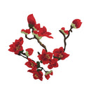 Set of 2PCS Lace Embroidered Flower Trim Sewing Applique Mangnolia Dress Costume DIY Accessory Scrapbooking Embellishment Red
