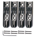 4 pieces Bass Bridge With 8 Screws for 4 String Electric Bass Guitar Replacement Durable Black
