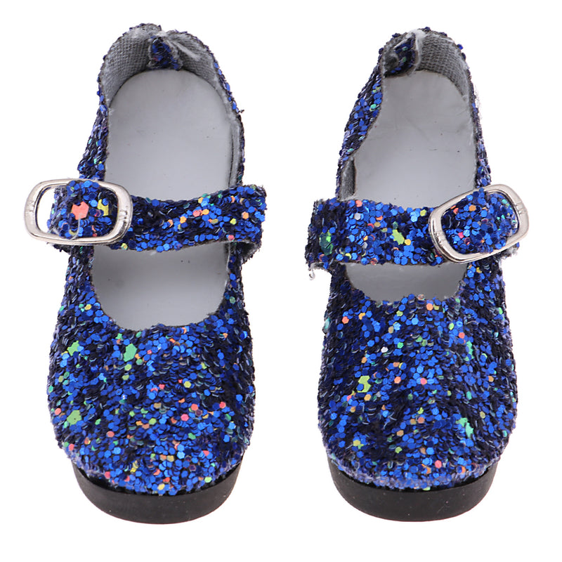 1/3 BJD Girl Dolls Shoes - PU Leather Sequin High Heels - for LUTS for DOD for Lolita Dolls Party Clothing Accessory Navy Blue