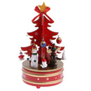 Christmas Music Tree Music Box Kids Xmas Toy Gift Snowman Clockwork Toys Xmas Gift Ornament Decor Red