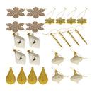 Set of 24pcs Mixed Snowflake Onion Christmas Ornaments Xmas Tree Hanging Decoration