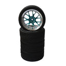 Pack of 4 Rubber Tyre Tyres Tires Wheel Rim Hex 12mm Fits for 1/10 RC Remote Controlled Racing Car 6002-6085