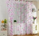 Floral Tulle Voile Beaded Panel Drape Curtain w/ Eyelet for Room Window Pink
