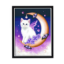 5D Diamond Painting Cat in the Moon Cross Stitch DIY Handcraft Wall Decor