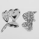 Mens Fashion Jewelry Cuff Links Silver Heart Hollow Pattern Button Cufflinks
