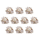 10 Pieces Crystal Pearl Flower Embellishments Buttons for Scrapbooking Crafts