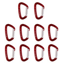 10 Pieces 3.86" x 2.28" 24KN Aluminum Straight Gate Keylock Key Nose Carabiners Durable & Multipurpose for Rock Climbing Mountaineering Camping Hiking