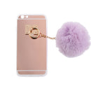 Rose Gold Mobile Phone Case Protective Back Cover with Imitation Purple Wool Ball for iPhone 6 Plus/ 6S Plus
