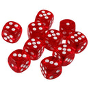 Pack of 10 Red Six Sided D6 Dice for Playing D&D Warhammer RPG Board Game Favours