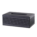 Kitchen Napkin Holder Livingroom Decor Black Knit Leather Tissue Dispenser, Stylish Home Decoration 9.84x5.51x3.74 inch
