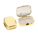 2pcs Metal Pill Box Case, Tablet Holder Storage Organizer Container with 2 Parts, made of Metal