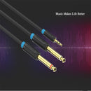 5meter 3.5mm Male Plug to 2x6.5mm Male M/M Adaptor Eextension Audio Cable