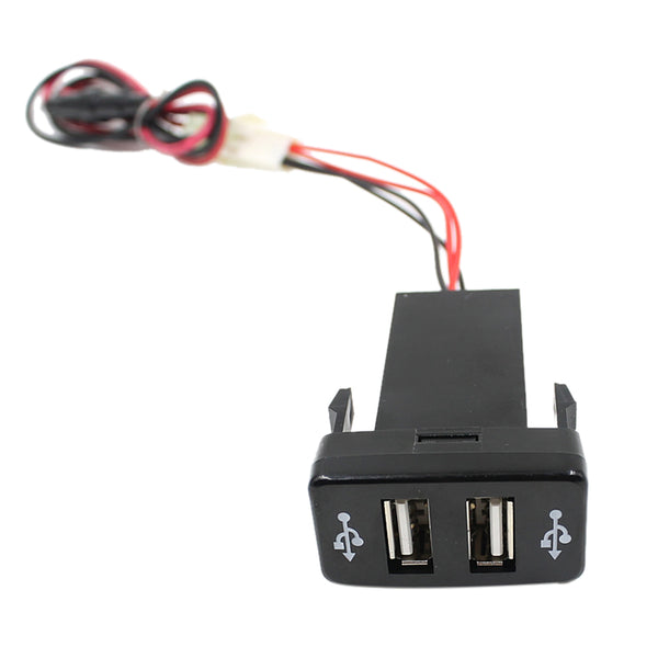 1 Piece Twin Dual Port 2 USB 12V Car Lighter Socket Charger Adapter for TOYOTA VIGO