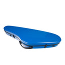 Triangular Violin Hard Case 4/4 Full Size Carbon Fiber, Built-in Hygrometer Gloss Blue