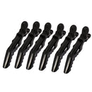 6Pcs Single Prong Plastic Alligator Hair Clips Women Hairpins Barrette Black