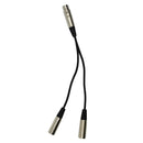 30CM Female Plug to Dual 3pin XLR Male jack Y Splitter Cables Adaptor Cords Microphone Cables