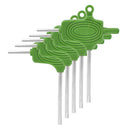 Plastic Non Slip Ergonomically Designed Double Ended T Handle Hexagon Wrenches Green PACK OF 5PCS