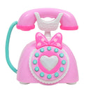 Plastic Electronic Vintage Telephone Landline Kids Pretend Play Early Educational Toy Birthday Gift - Pink