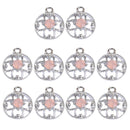 10 Pieces Round Alloy Crystal Pendants Charms Jewelry Making Accessories for DIY Necklace Craft Hanging Decoration