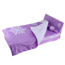 24 Inch Doll Accessories Snowflake Print Bedding Set with Mattress, Pillows and Sheet Set, For Night Lolita Dolls, Kids Christmas Gifts