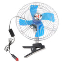12V 10 inch Car Mini Electric Fan Strong Wind Car Fan Car Air Conditioner Low Noise Portable Auto Air Cooling Fan Semi-closed
