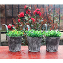 British Style Garden Small Metal Tin Plant Flower Hanging Planter Pot 10cm