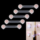 Set Of 5PCS Baby Kids Door Cabinet Drawer Cupboard Wardrobe Safety Lock Latch Pink 155x20mm